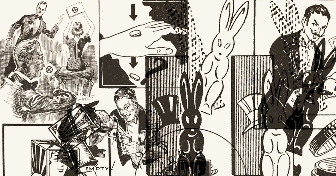Collage of vintage magic illustrations